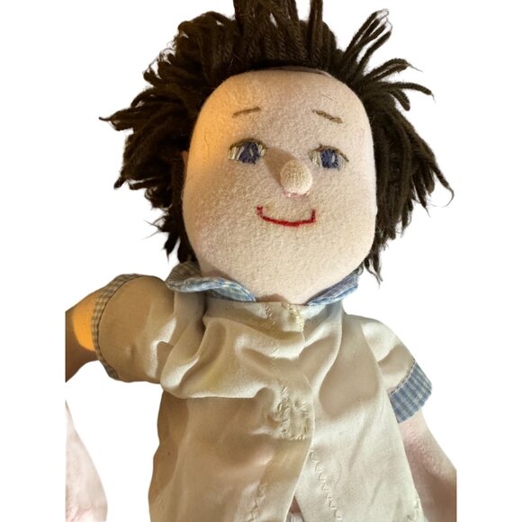 Handmade Cloth Rag Dolls Boy Girl Pair Moveable Arms Legs Vintage 1980s Creepy - Picture 4 of 7